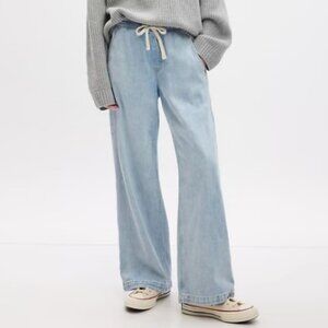 High Rise, Wide-Leg Pull-On Jeans